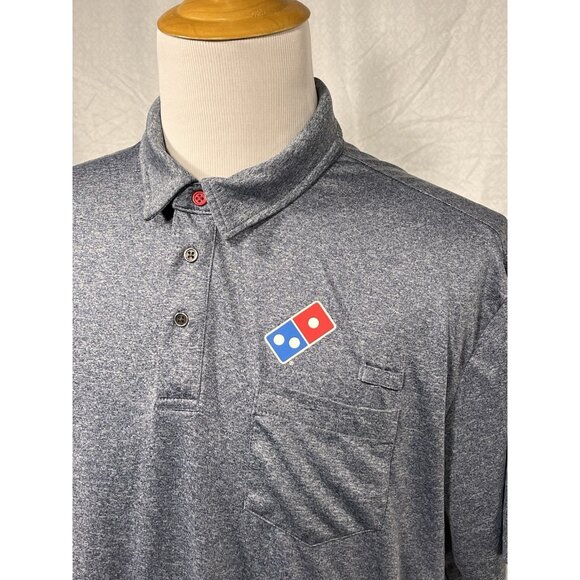 Domino’s Pizza Employee Polo Shirt XL Blue Performance Stretch Work Uniform - Picture 2 of 13